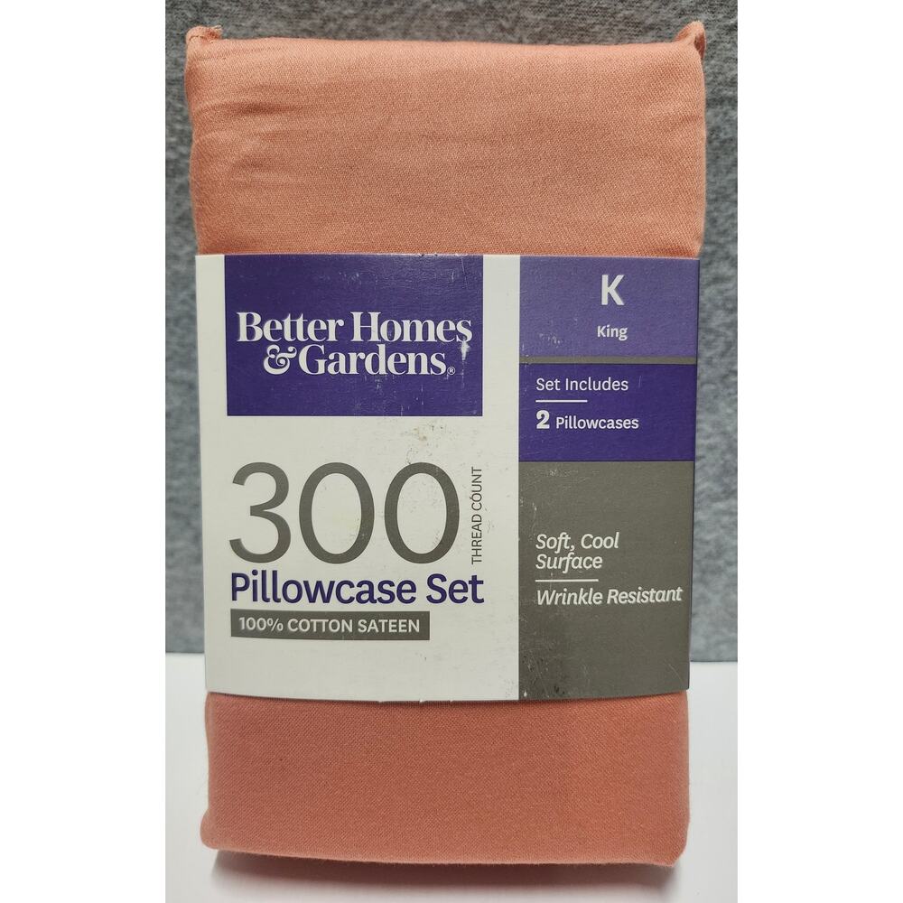 Better Homes Gardens Coral Freesia King Pillowcases 300TC Cotton